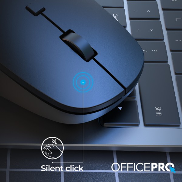 Фото - Мышь беспроводная OfficePro Silent Click Ergonomic Wireless Black (M305B)