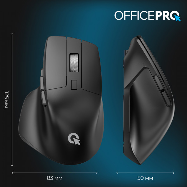 Фото - Мышь беспроводная OfficePro Silent Click Ergonomic Wireless Black (M395B)