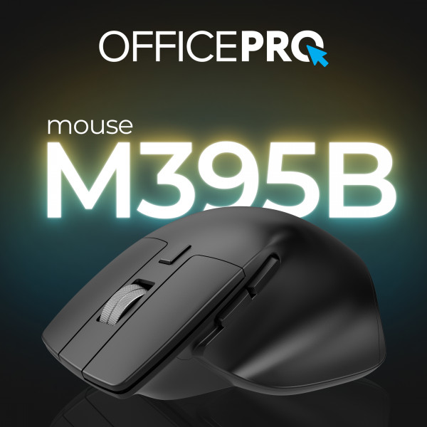 Фото - Мышь беспроводная OfficePro Silent Click Ergonomic Wireless Black (M395B)