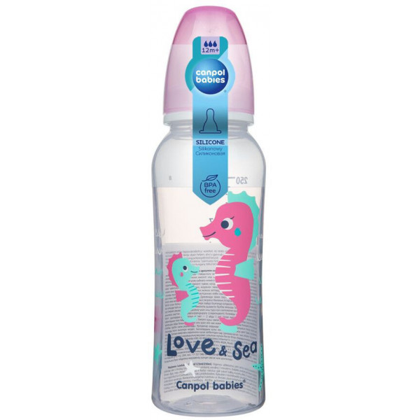 Фото - Бутылочка для кормления Canpol babies 250 мл PP LOVE&SEA - розовая (59/400_pin)