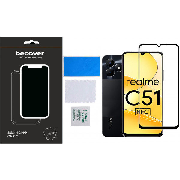 Фото - Защитное стекло для смартфона BeCover Realme C51 Black (710301)