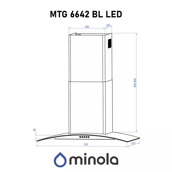 Фото - Вытяжка декоративная Minola MTG 6642 BL 1000 LED