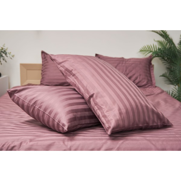 Фото - Комплект постільної білизни Moon&Star 143х210х2 нав. 4х70х70 Garnet Satin Stripe (MS-820000554)