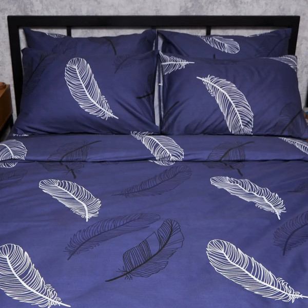 Фото - Комплект постельного белья Moon&Star Микросатин Premium Night Feathers 160х220х2 см нав. 2х40х60 (MS-820007975)