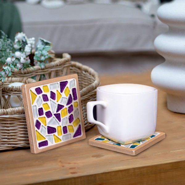 Фото - Стеклянная мозаика Mosaaro Cup Coaster (Square). Подставки под чашку (квадратные) (MA1002)