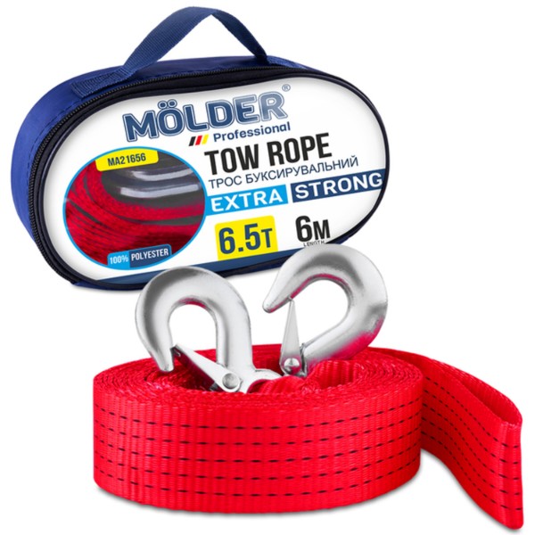 Фото - Буксирувальний трос Molder 6,5т 6м (MA21656)