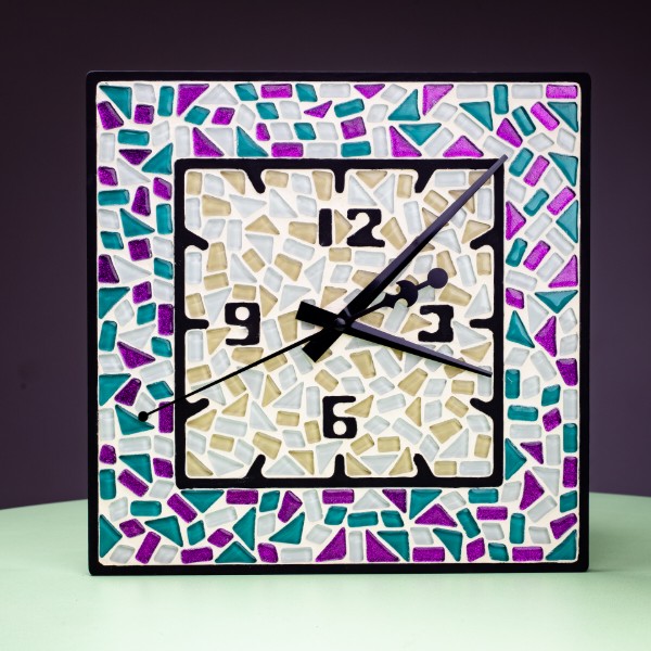 Фото - Стеклянная мозаика Mosaaro Square clock Часы (квадратные) (MA4002)