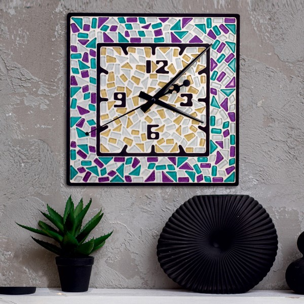 Фото - Стеклянная мозаика Mosaaro Square clock Часы (квадратные) (MA4002)