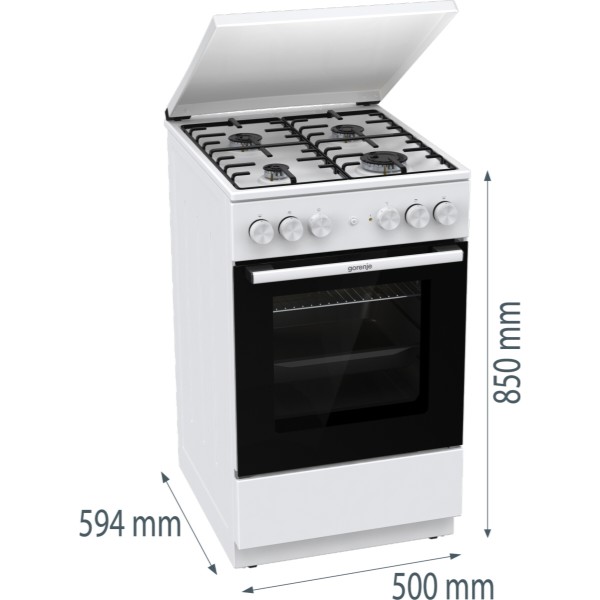 Фото - Уцінка - Плита газова Gorenje GK 5A22 WH
