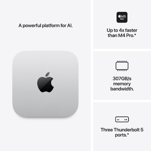 Фото - Настольный компьютер Apple Mac mini M5 Pro 15 core CPU, 16 core GPU, 24GB, 512GB SSD (MHQN4)