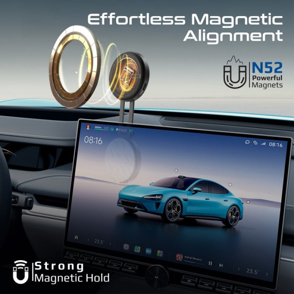 Фото - Автотримач з бездротовою зарядкою Promate magmate-1