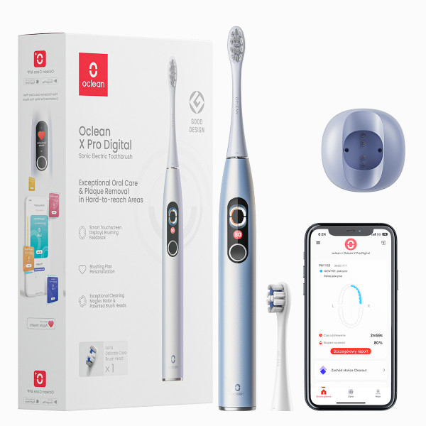 Фото - Зубная щетка электрическая Oclean X Pro Digital Electric Toothbrush Glamour Silver (6970810552560)