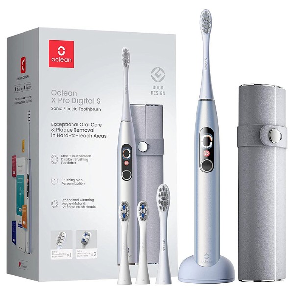 Фото - Зубная щетка электрическая Oclean X Pro Digital Set Electric Toothbrush Glamour Silver (6970810552584)