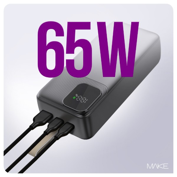 Фото - Батарея мобільна MAKE 30000mAh 65W Black (MPB-306BK)
