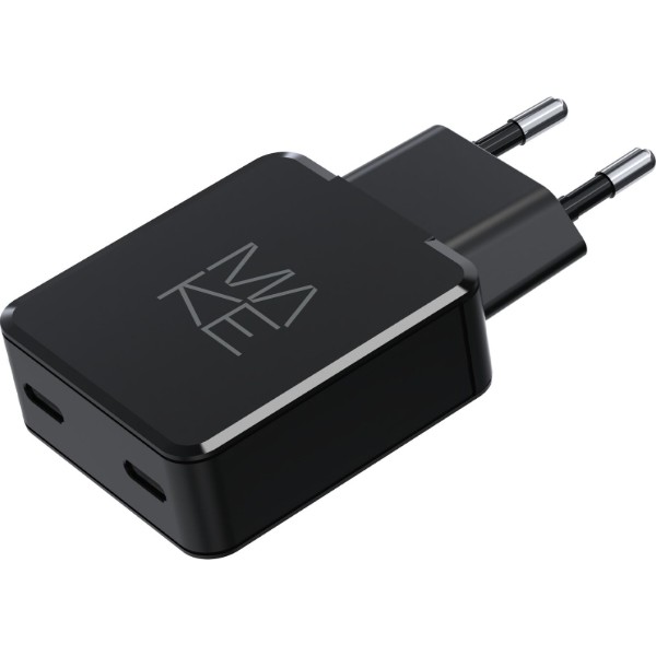 Фото - Мережевий зарядний пристрій MAKE 45W GaN Ultra Slim 2xPD Black (MCW-4522GBK)