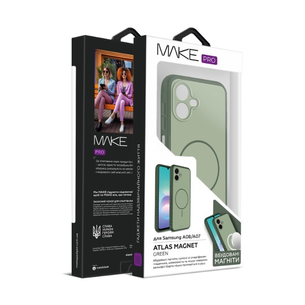 Фото - Чехол для смартфона MAKE Atlas Magnet for Samsung Galaxy A08/A07, Green (MTLSM-SA08/SA07GN)