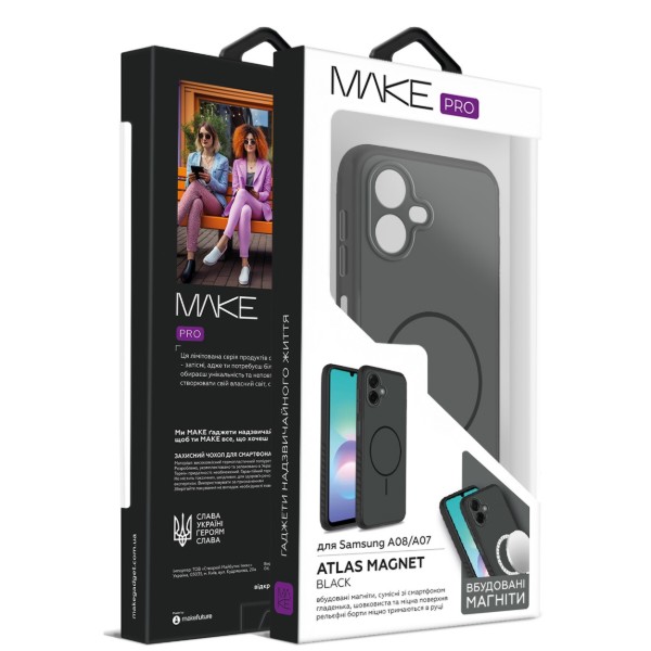 Фото - Чохол для смартфону MAKE Atlas Magnet for Samsung Galaxy A08/A07, Black (MTLSM-SA08/SA07BK)