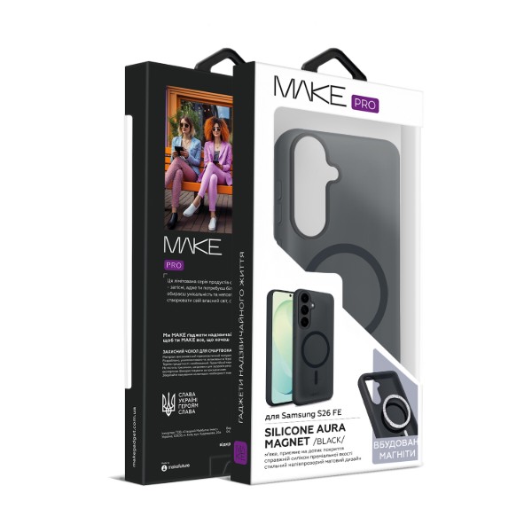 Фото - Чохол для смартфону MAKE Aura Magnet for Samsung S26 FE, Black (MCLAM-SS26FEBK)