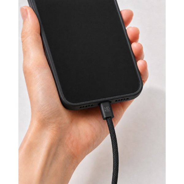 Фото - Кабель MAKE Type-C to Type-C PD 65W 1м Nylon Black (MCB-CN1BK)