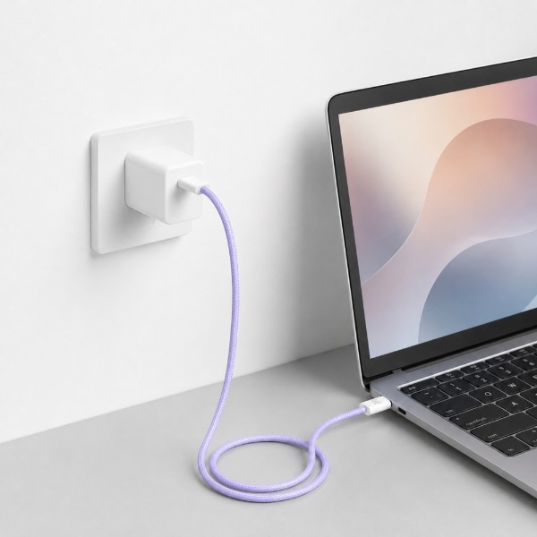 Фото - Кабель MAKE Type-C PD 65W 1m Nylon Purple (MCB-CN1PL)