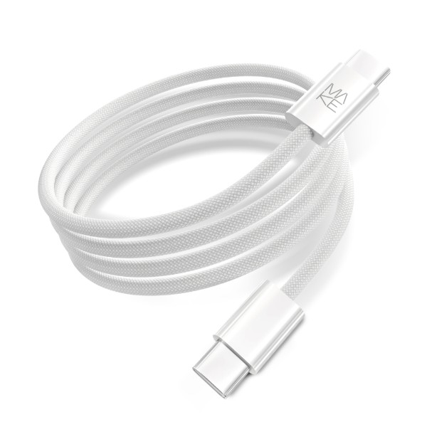 Фото - Кабель MAKE Type-C to Type-C PD 65W 1м Nylon White (MCB-CN1WH) Фото - Кабель MAKE Type-C to Type-C PD 65W 1м Nylon White (MCB-CN1WH)