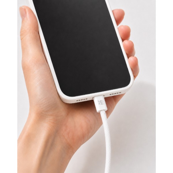 Фото - Кабель MAKE Type-C to Type-C PD 65W 1м Nylon White (MCB-CN1WH)