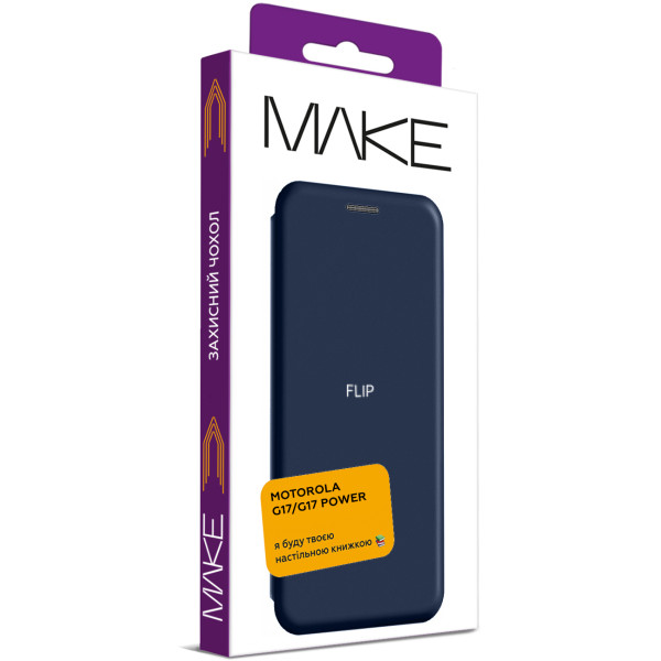 Фото - Чохол для смартфона MAKE Flip for Motorola G17/G17 Power, Evening Blue (MCP-MG17/G17PEB)