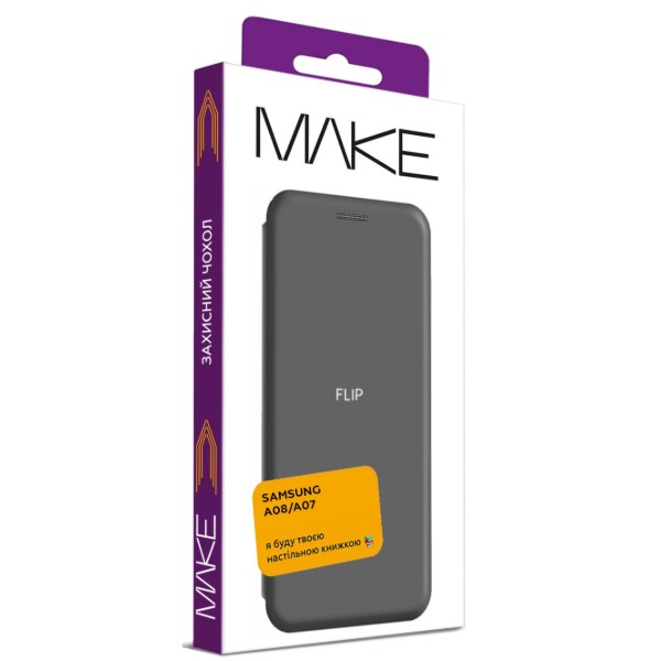 Фото - Чехол для смартфона MAKE Flip for Samsung Galaxy A08/A07, Black (MCP-SA08/SA07BK)