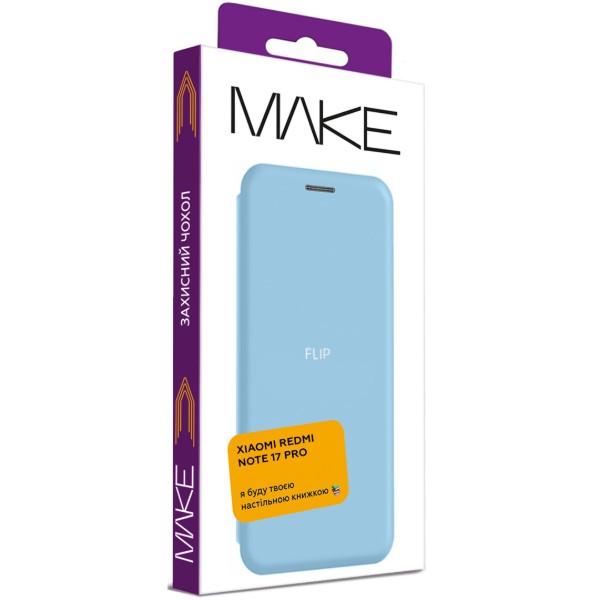 Фото - Чехол для смартфона MAKE Flip for Xiaomi Redmi Note 17 Pro, Sky Blue (MCP-XRN17PSB)