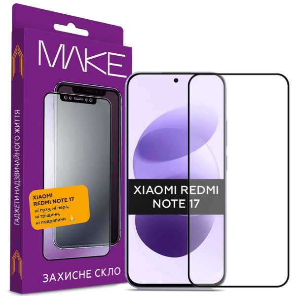 Фото - Захисне скло для смартфону MAKE ForXiaomi Redmi Note 17 (MGF-XRN17)