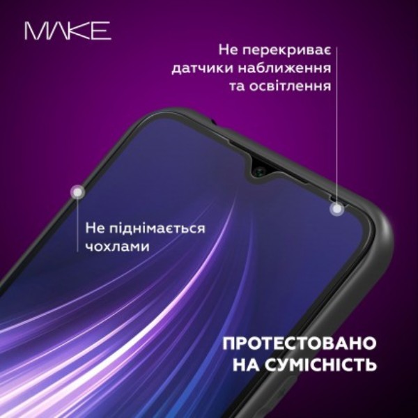 Фото - Защитное стекло для смартфона MAKE Full Cover Full Glue Xiaomi Redmi 12С (MGF-XR12С)