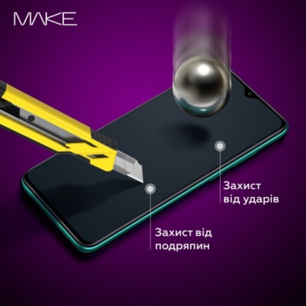 Фото - Защитное стекло для смартфона MAKE Full Cover Full Glue Xiaomi Redmi 12С (MGF-XR12С)