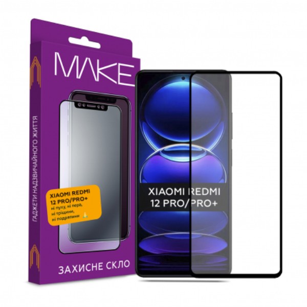 Фото - Захисне скло для смартфону MAKE FCFG Xiaomi Redmi Note 12 Pro/Pro+ (MGF-XRN12P/12PP)																			
