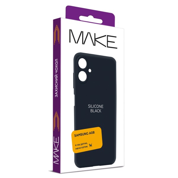 Фото - Чехол для смартфона MAKE Silicone for Samsung Galaxy A08, Black (MCL-SA08BK)