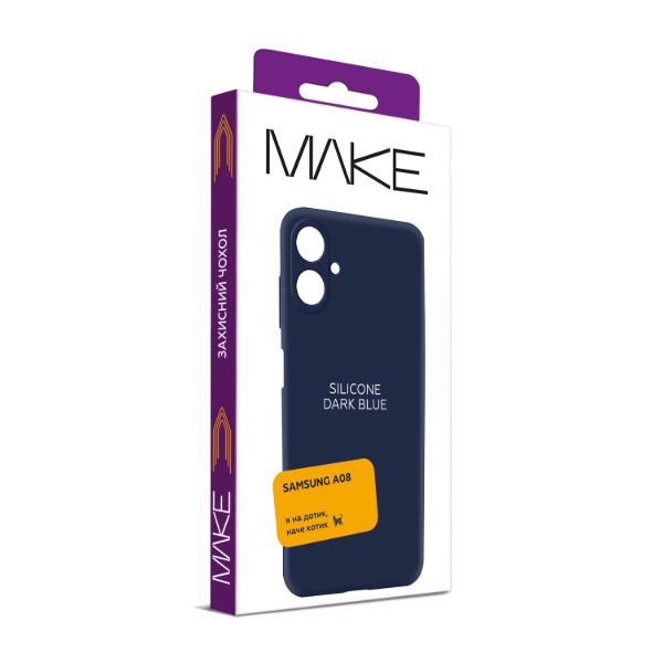 Фото - Чехол для смартфона MAKE Silicone for Samsung Galaxy A08, Dark Blue (MCL-SA08BL)