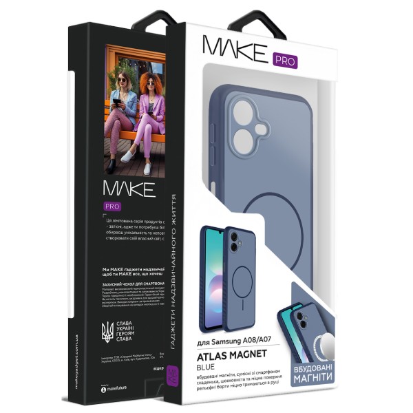 Фото - Чехол для смартфона MAKE Atlas Magnet for Samsung Galaxy A08/A07, Blue (MTLSM-SA08/SA07BL)