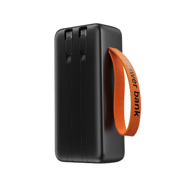 Фото - Батарея мобільна MAKE 30000mAh 22.5W Built-in Cable Black (MPB-304BK)