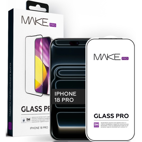 Фото - Защитное стекло для смартфона MAKE Pro Apple iPhone 18 Pro/17 Pro (MGP-AI18P)