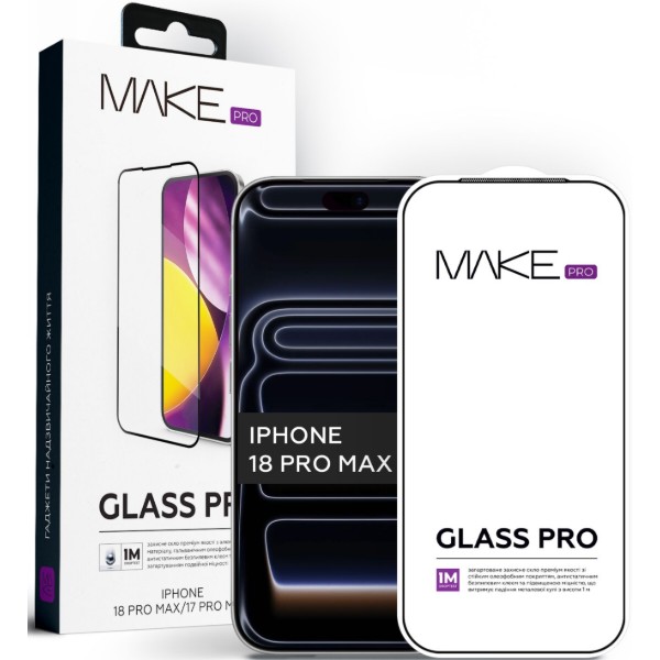 Фото - Защитное стекло для смартфона MAKE Pro Apple iPhone 18 Pro Max/17 Pro Max (MGP-AI18PM)