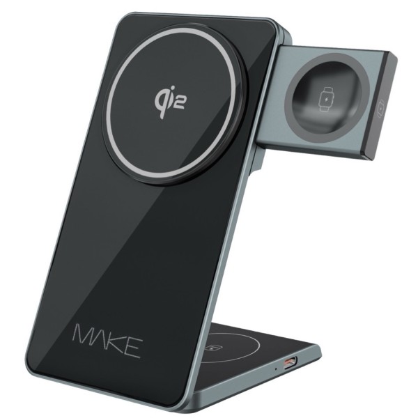 Фото - Беспроводное зарядное устройство MAKE Qi2 3в1 15W PS3 (MQI-P102WH)