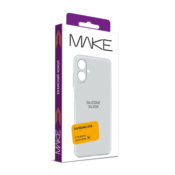 Фото - Чохол для смартфону MAKE Silicone for Samsung Galaxy A08, Silver (MCL-SA08SI)