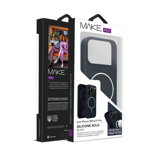 Фото - Чохол для смартфону MAKE Solo Magnet for Apple iPhone 18 Pro/17 Pro, Black (MCSO-AI18/AI17PBK)