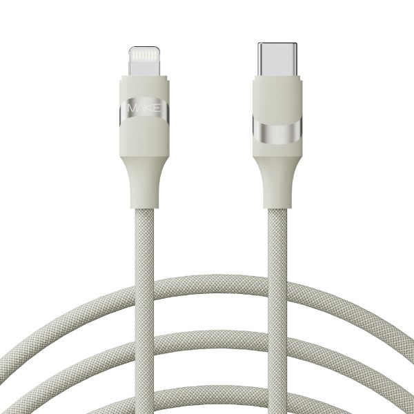 Фото - Кабель MAKE Type-C to Lightning 30W 1м Braid Beige (MCB-LB2BG)