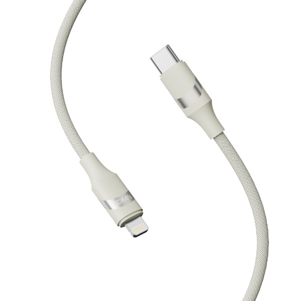 Фото - Кабель MAKE Type-C to Lightning 30W 1м Braid Beige (MCB-LB2BG)