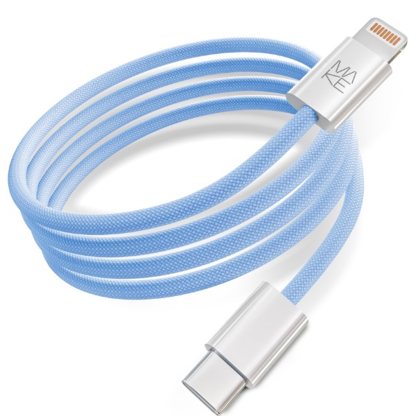 Фото - Кабель MAKE Type-C to Lightning 30W 1м Nylon Blue (MCB-LN1BL)