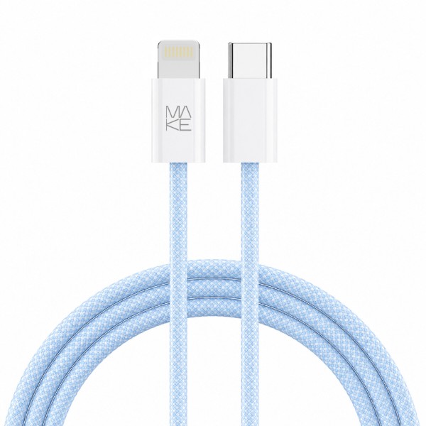 Фото - Кабель MAKE Type-C to Lightning 30W 1м Nylon Blue (MCB-LN1BL)