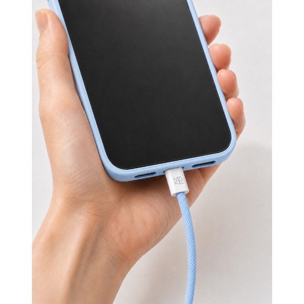 Фото - Кабель MAKE Type-C to Lightning 30W 1м Nylon Blue (MCB-LN1BL)