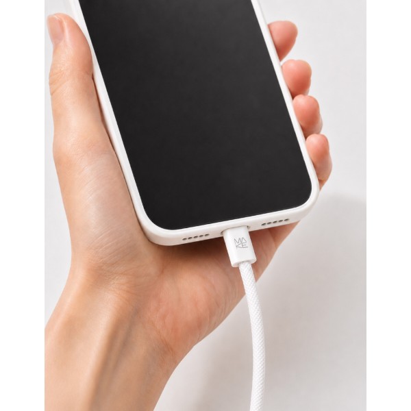 Фото - Кабель MAKE Type-C to Lightning 30W 1м Nylon White (MCB-LN1WH)