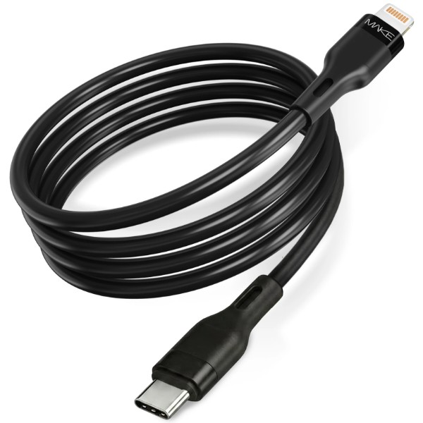Фото - Кабель MAKE Type-C to Lightning 30W 1м Silicone Black (MCB-LS1BK)