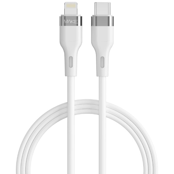 Фото - Кабель MAKE Type-C to Lightning 30W 1м Silicone White (MCB-LS1WH)
